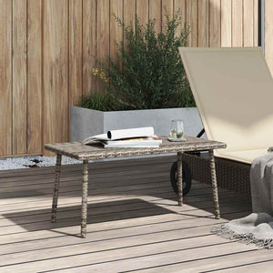 vidaXL Garden Coffee Table Rectangular Grey 80x40x37 cm Poly Rattan