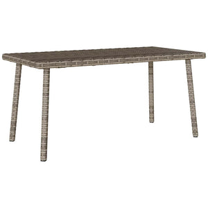 vidaXL Garden Coffee Table Rectangular Grey 80x40x37 cm Poly Rattan