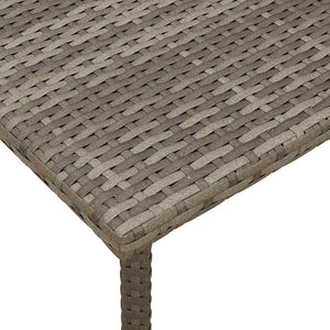 vidaXL Garden Coffee Table Rectangular Grey 80x40x37 cm Poly Rattan