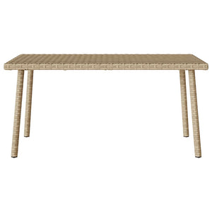 vidaXL Garden Coffee Table Rectangular Beige 80x40x37 cm Poly Rattan