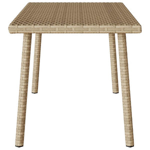 vidaXL Garden Coffee Table Rectangular Beige 80x40x37 cm Poly Rattan