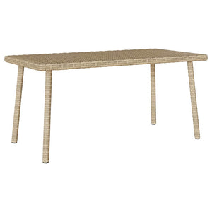 vidaXL Garden Coffee Table Rectangular Beige 80x40x37 cm Poly Rattan