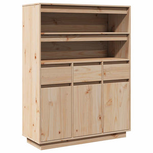 vidaXL Highboard 89x34x116.5 cm Solid Wood Pine