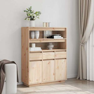 vidaXL Highboard 89x34x116.5 cm Solid Wood Pine