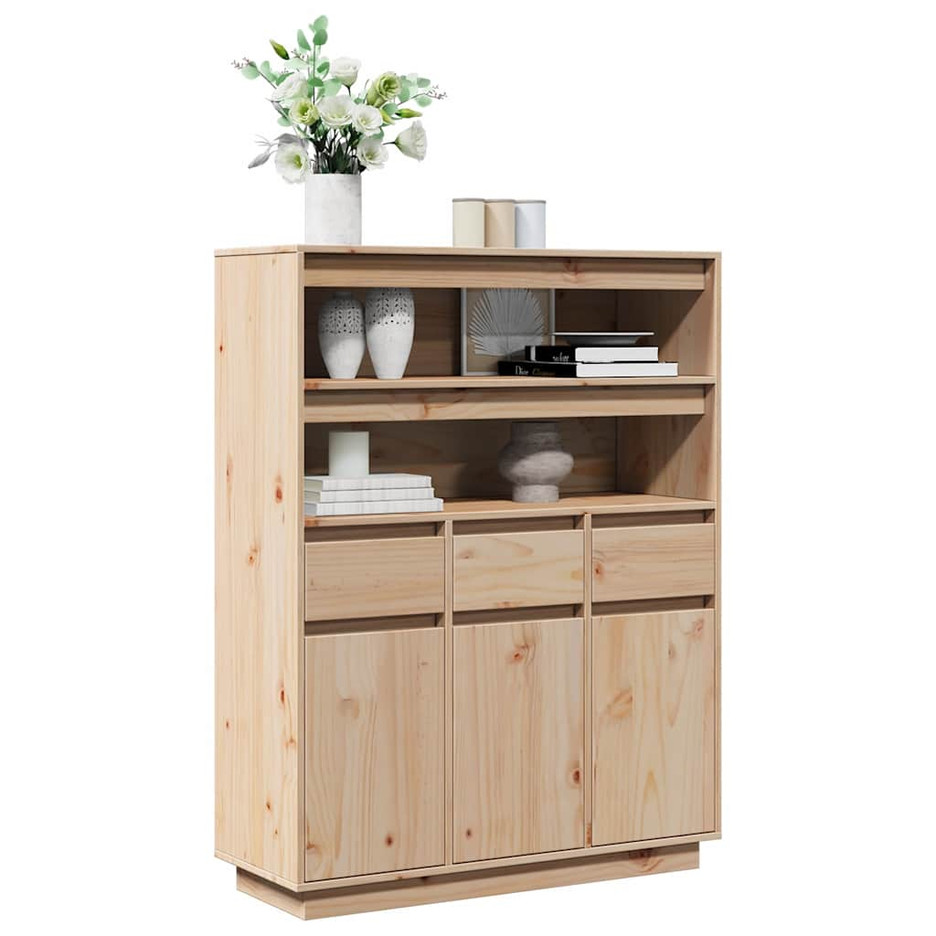 vidaXL Highboard 89x34x116.5 cm Solid Wood Pine