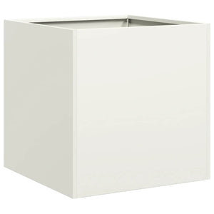 vidaXL Planter White 40x40x40 cm Cold-rolled Steel