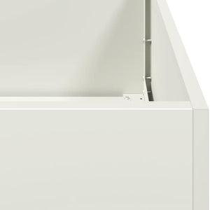 vidaXL Planter White 40x40x40 cm Cold-rolled Steel