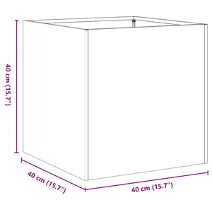 vidaXL Planter White 40x40x40 cm Cold-rolled Steel