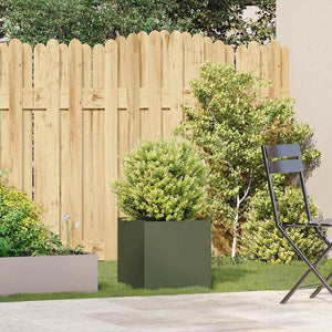 vidaXL Planter Olive Green 40x40x40 cm Cold-rolled Steel