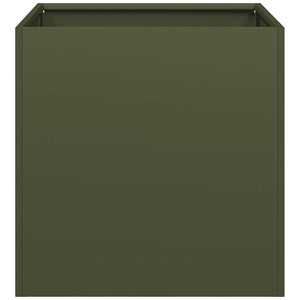 vidaXL Planter Olive Green 40x40x40 cm Cold-rolled Steel