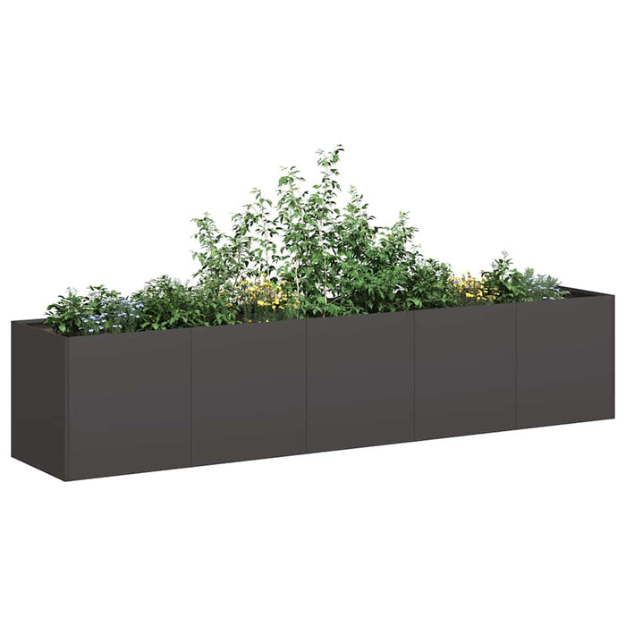 vidaXL Planter Black 200x40x40 cm Cold-rolled Steel