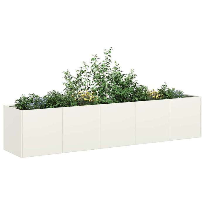 vidaXL Planter White 200x40x40 cm Cold-rolled Steel