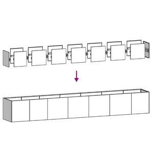 vidaXL Planter White 280x40x40 cm Cold-rolled Steel