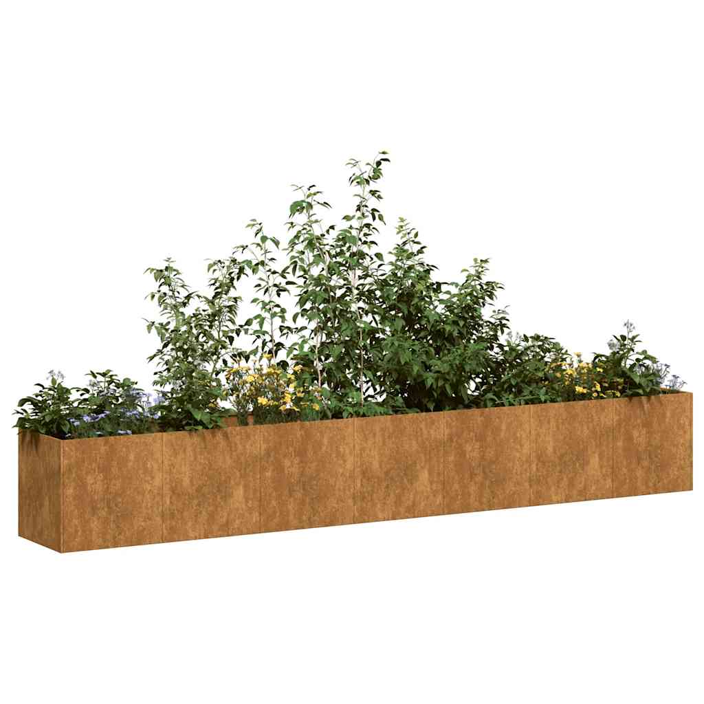 vidaXL Planter Rusty 280x40x40 cm Weathering Steel