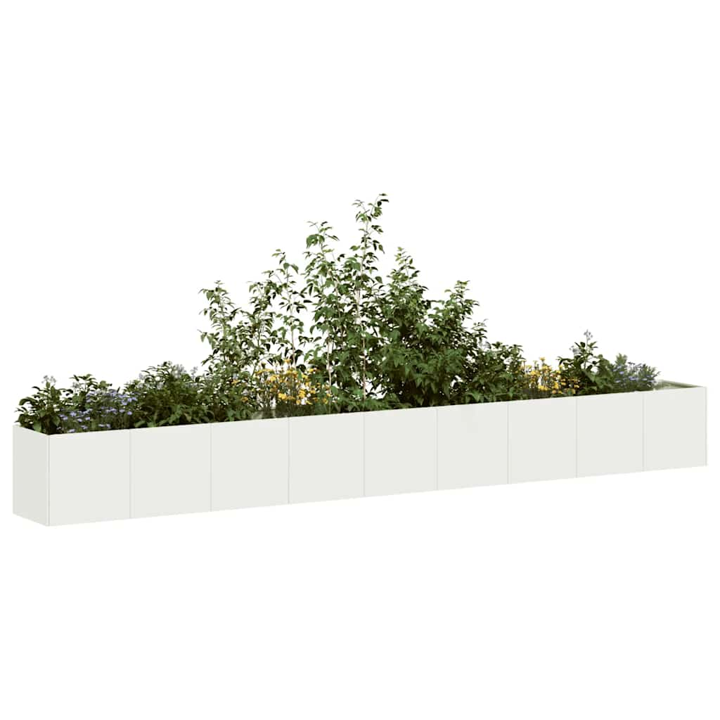 vidaXL Planter White 360x40x40 cm Cold-rolled Steel