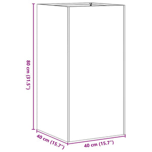 vidaXL Planter 40x40x80 cm Galvanised Steel