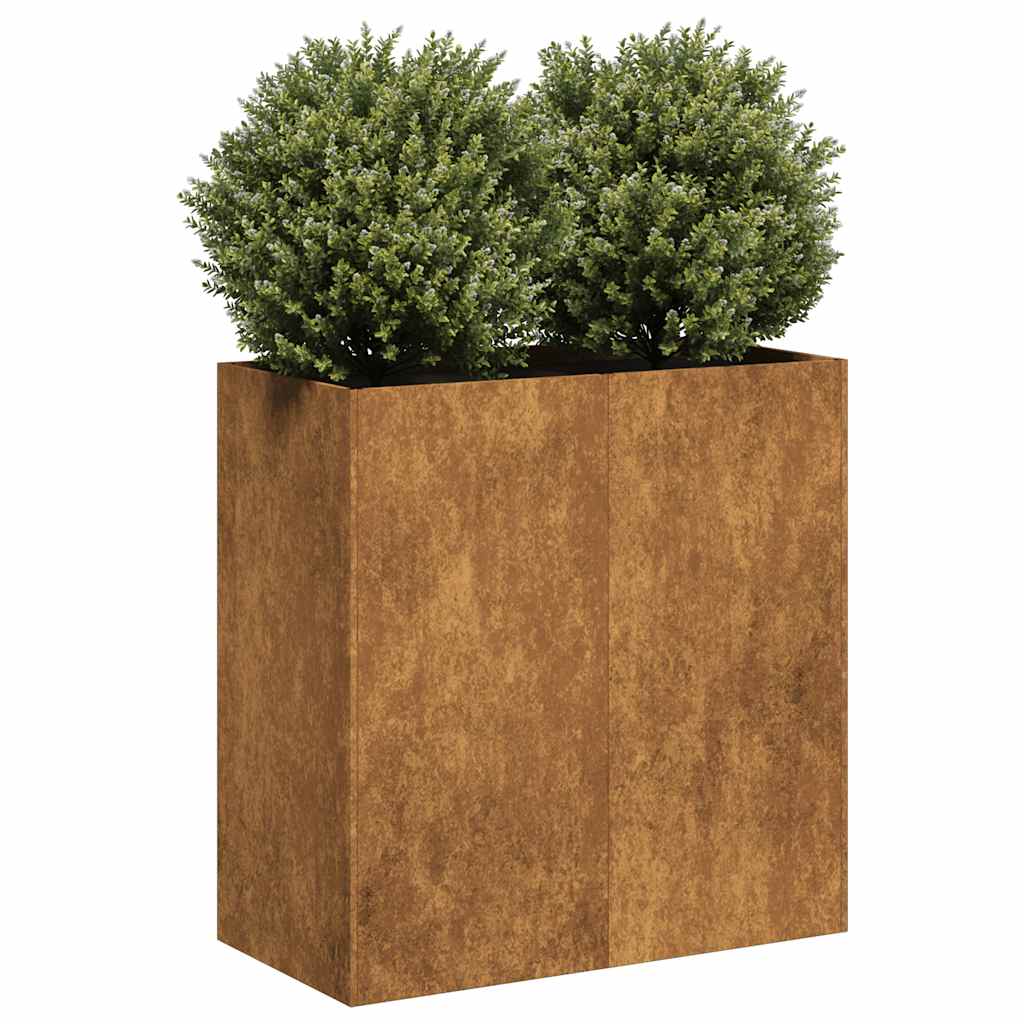 vidaXL Planter Rusty 80x40x80 cm Weathering Steel