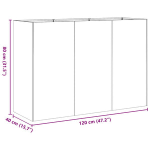 vidaXL Planter White 120x40x80 cm Cold-rolled Steel