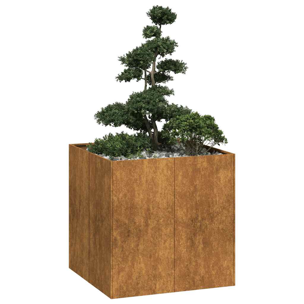 vidaXL Planter Rusty 80x80x80 cm Weathering Steel