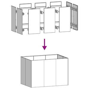 vidaXL Planter White 120x80x80 cm Steel