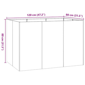 vidaXL Planter White 120x80x80 cm Steel