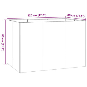 vidaXL Planter 120x80x80 cm Stainless Steel