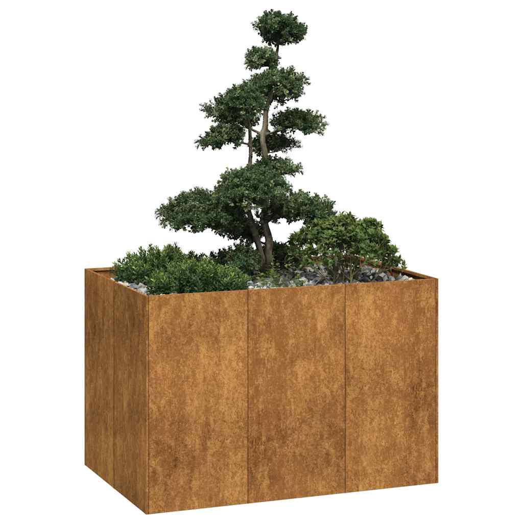 vidaXL Planter Rusty 120x80x80 cm Weathering Steel