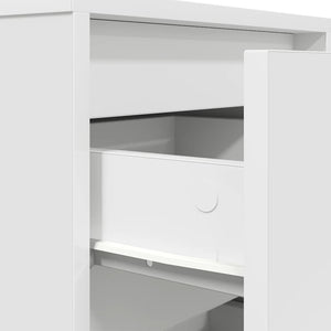 vidaXL Bedside Cabinet with LED Lights White 38x34x50 cm