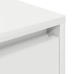 vidaXL Bedside Cabinet with LED Lights White 38x34x50 cm