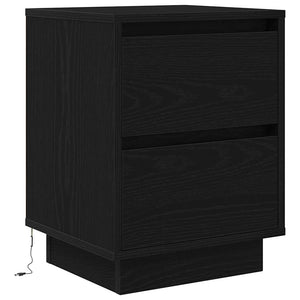 vidaXL Bedside Cabinet with LED Lights Black 38x34x50 cm