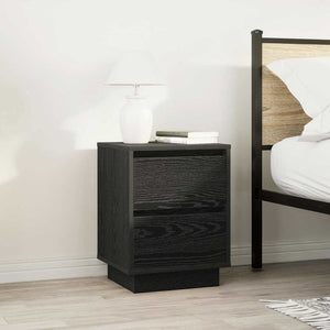 vidaXL Bedside Cabinet with LED Lights Black 38x34x50 cm