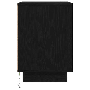 vidaXL Bedside Cabinet with LED Lights Black 38x34x50 cm