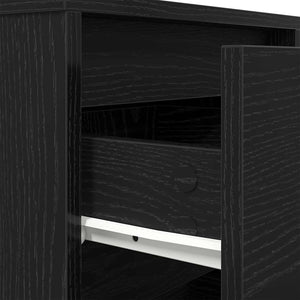 vidaXL Bedside Cabinet with LED Lights Black 38x34x50 cm