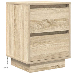 vidaXL Bedside Cabinet with LED Lights Sonoma Oak 38x34x50 cm