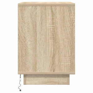 vidaXL Bedside Cabinet with LED Lights Sonoma Oak 38x34x50 cm