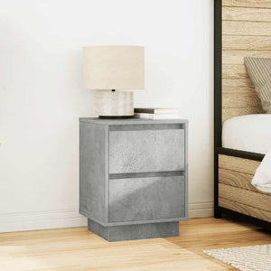 vidaXL Bedside Cabinet with LED Lights Concrete Grey 38x34x50 cm