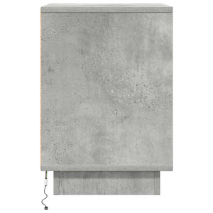 vidaXL Bedside Cabinet with LED Lights Concrete Grey 38x34x50 cm