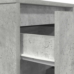 vidaXL Bedside Cabinet with LED Lights Concrete Grey 38x34x50 cm