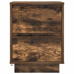 vidaXL Bedside Cabinet with LED Lights Smoked Oak 38x34x50 cm