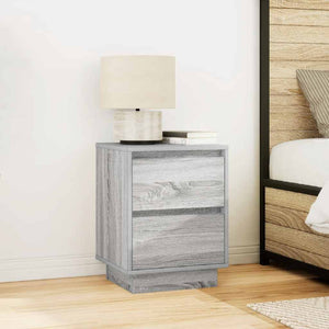 vidaXL Bedside Cabinet with LED Lights Grey Sonoma 38x34x50 cm