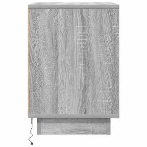 vidaXL Bedside Cabinet with LED Lights Grey Sonoma 38x34x50 cm