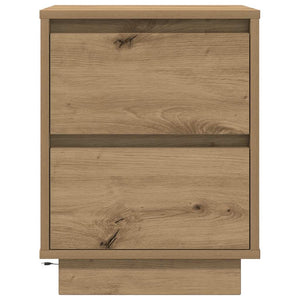 vidaXL Bedside Cabinet with LED Lights Artisan Oak 38x34x50 cm