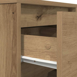 vidaXL Bedside Cabinet with LED Lights Artisan Oak 38x34x50 cm