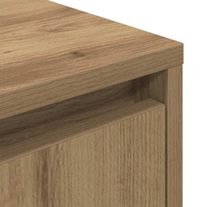 vidaXL Bedside Cabinet with LED Lights Artisan Oak 38x34x50 cm