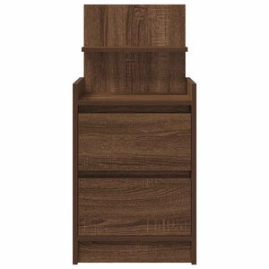 vidaXL Bedside Cabinets with 2 Drawers 2 pcs Brown Oak 38x34x80 cm