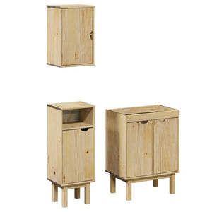 vidaXL 3 Piece Bathroom Furniture Set OTTA Solid Wood Pine