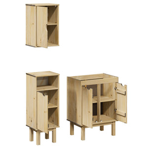 vidaXL 3 Piece Bathroom Furniture Set OTTA Solid Wood Pine