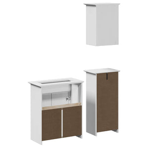 vidaXL 3 Piece Bathroom Furniture Set BODO White Solid Wood Pine