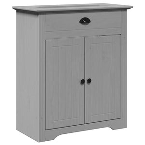 vidaXL 3 Piece Bathroom Furniture Set BODO Grey Solid Wood Pine