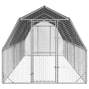 vidaXL Chicken Run with Roof 2.5x6x2.25 m Galvanised Steel